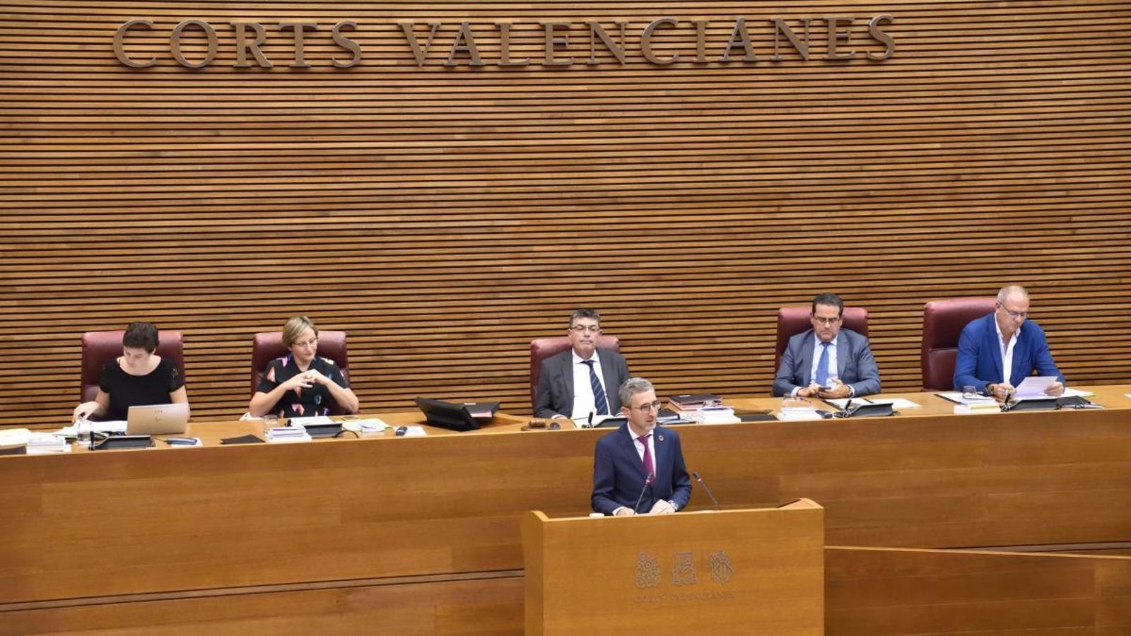 Arcadi España, durant la compareixença a les Corts