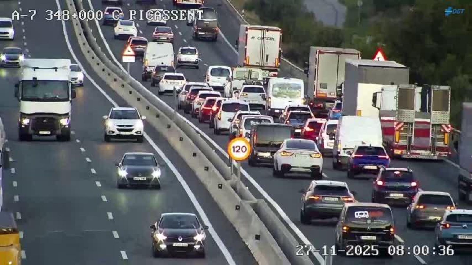 Trànsit dens a l'A-7 este dijous per Picassent