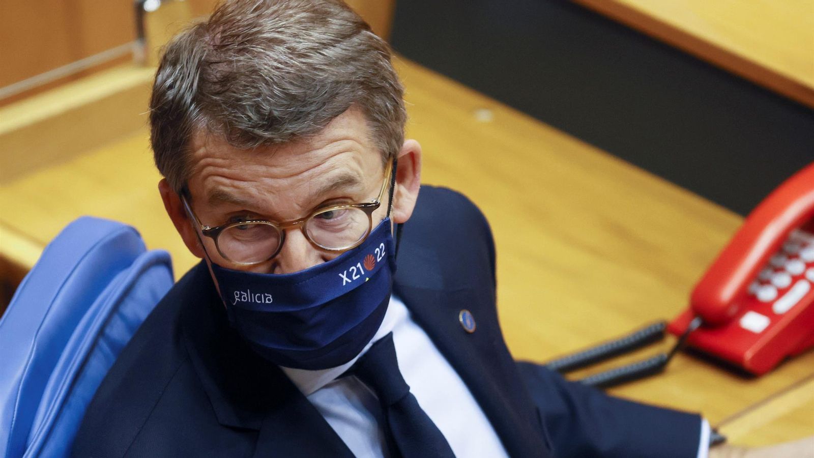 El president de la Xunta de Galícia, Alberto Núñez Feijóo, aquest dimarts en el parlament autonòmic