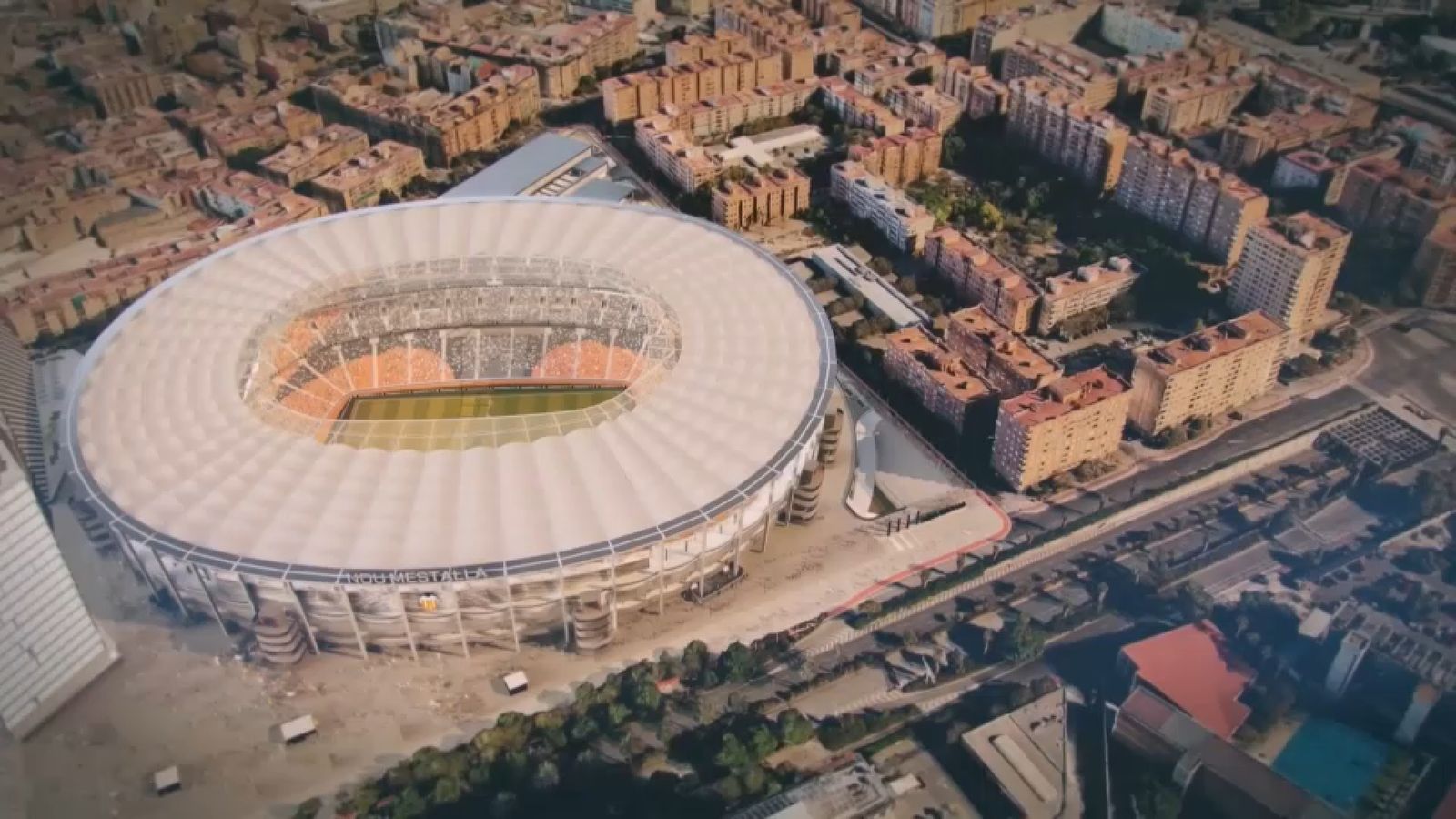 Imatge d'una projecció del Nou Mestalla