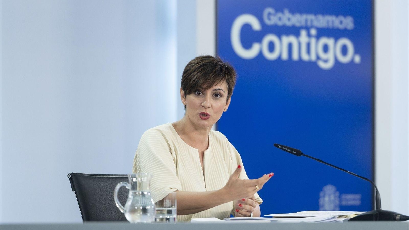 Isabel Rodríguez durant la roda de premsa posterior al Consell de Ministres Isabel Rodríguez respon a Junts