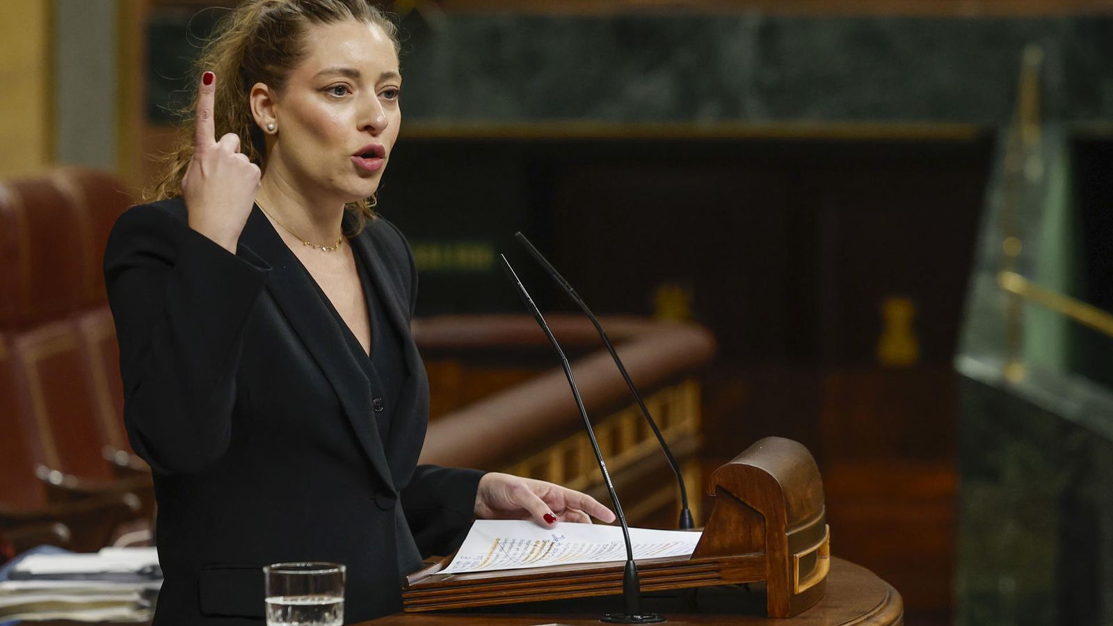 La diputada del PP Ester Muñoz, durant la seua intervenció al Congrés