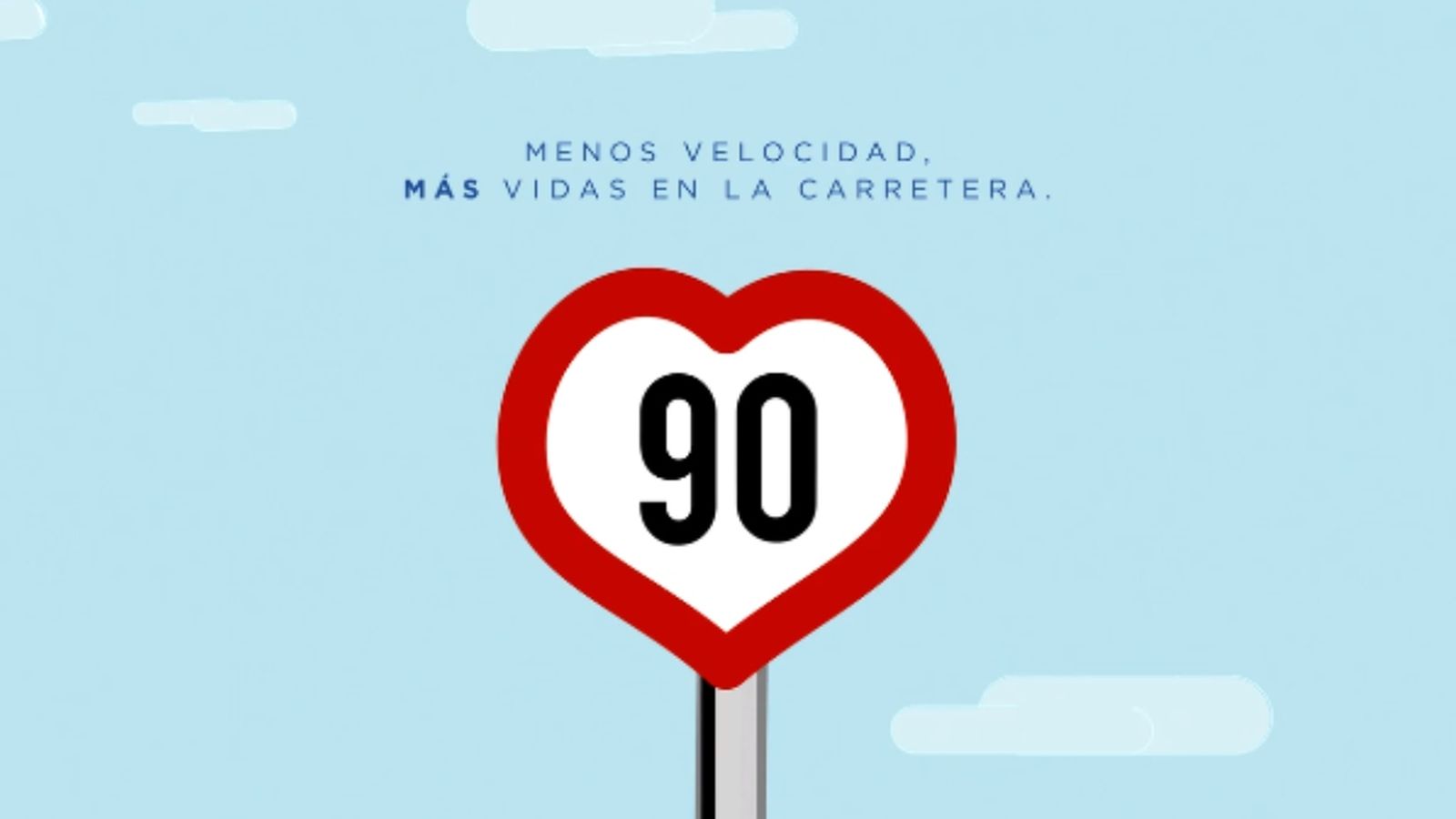 Imatge de la campanya de la DGT per a informar de les carreteres a 90 km