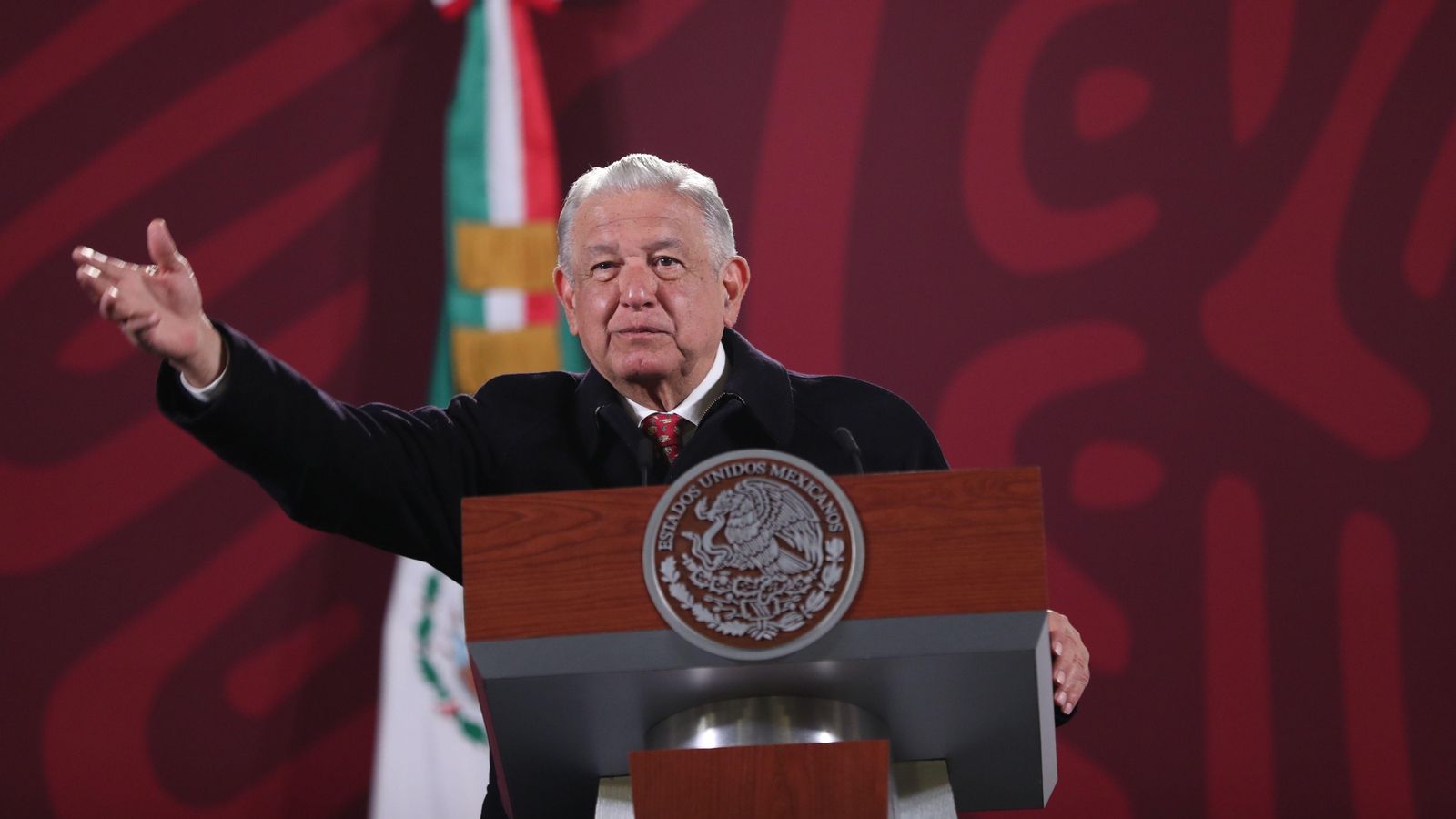 El president de Mèxic, Andrés Manuel López Obrador, en la roda de premsa d'aquest dimecres El president de Mèxic, Andrés Manuel López Obrador, en la roda de premsa d'aquest dimecres