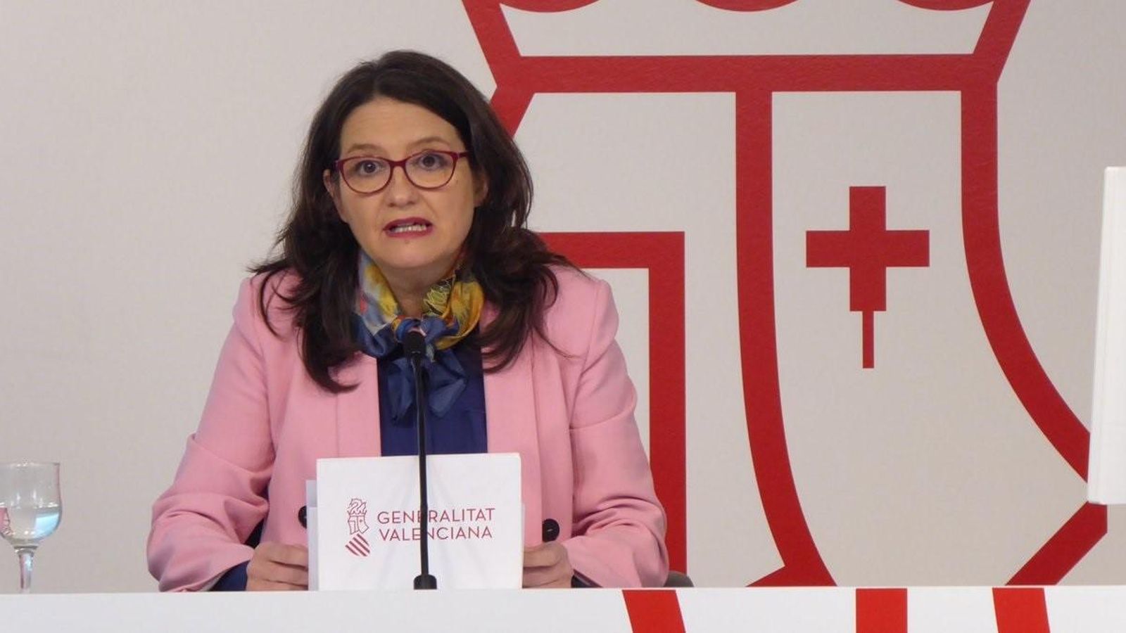 La vicepresidenta primera del Consell, Mónica Oltra, en una roda de premsa posterior al Ple del Consell