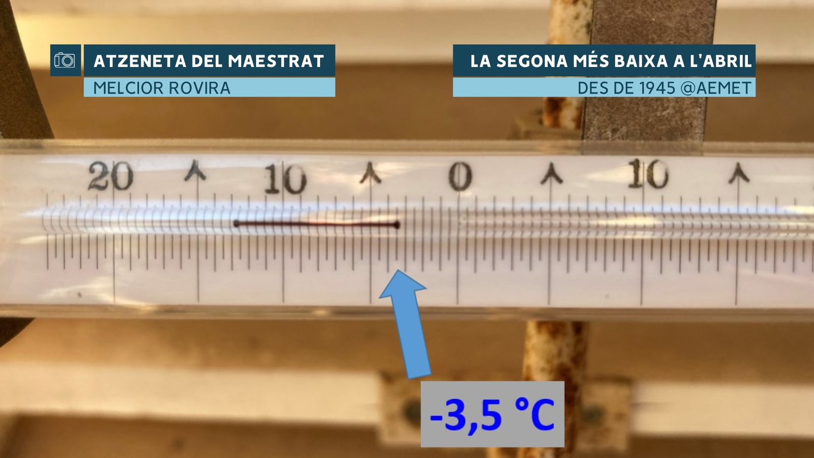 Mínima d'Atzeneta del Maestrat el 3 d'abril del 2022