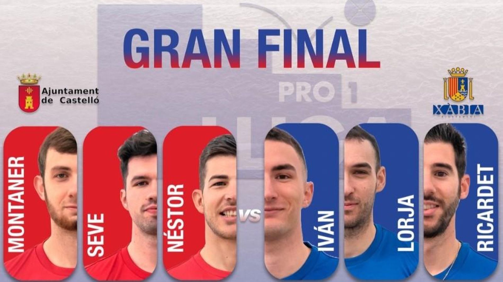 La partida enfrontarà al trinquet d’Oliva el trio format per Montaner, Seve i Néstor (Ajuntament de Castelló) contra l’equip de l’Ajuntament de Xàbia que conformen Iván, Lorja i Ricardet.