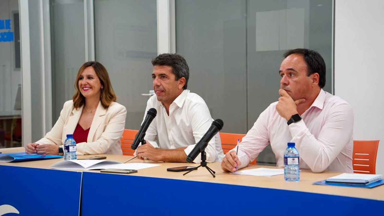 María José Catalá, Carlos Mazón i Juan Francisco Pérez Llorca, durant la roda de premsa posterior a la Junta Directiva Autonòmica del PPCV María José Catala, Carlos Mazón i Juan Francisco Pérez Llorca durant la roda de premsa posterior a la Junta Directiva Autonòmica del PPCV