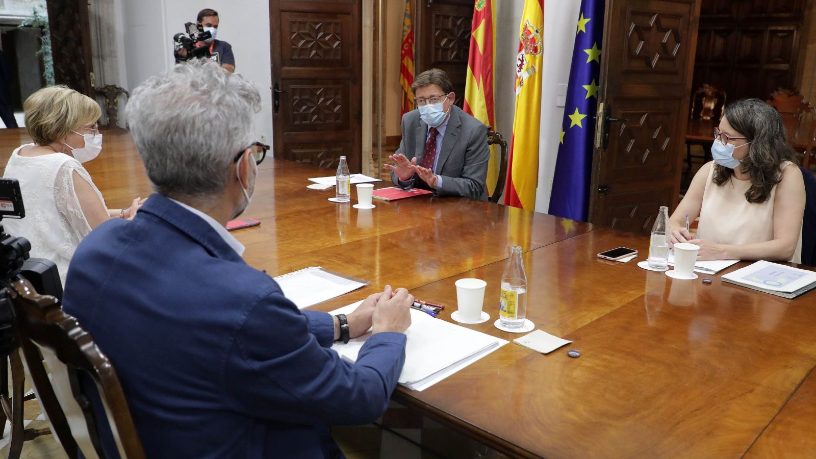 Un moment de la reunió, aquest dimecres, al Palau de la Generalitat