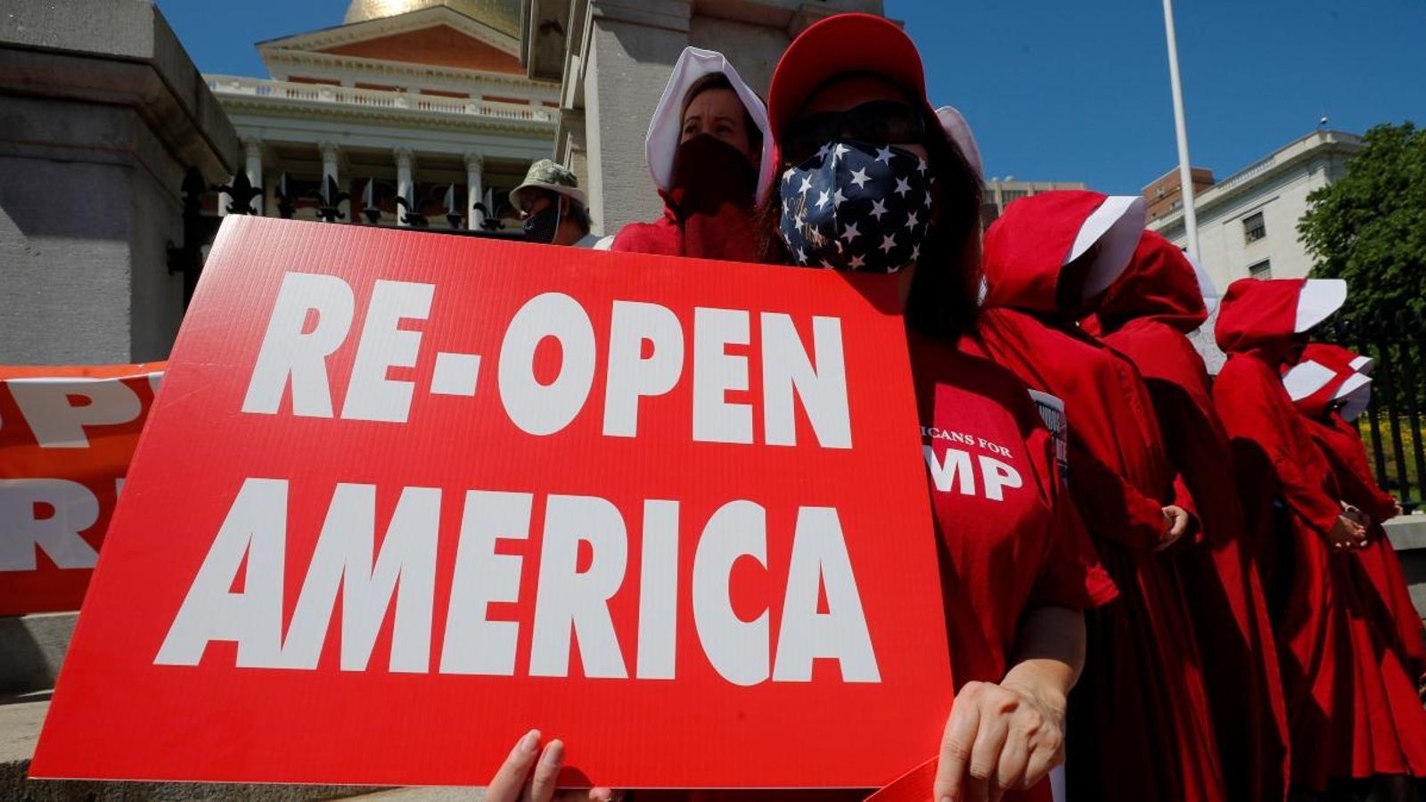 Manifestació a Massachusetts per a demanar l'alçament de la quarantena