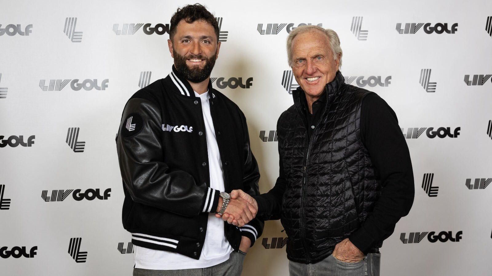 Jon Rahm, amb el CEO del LIV, Greg Norman