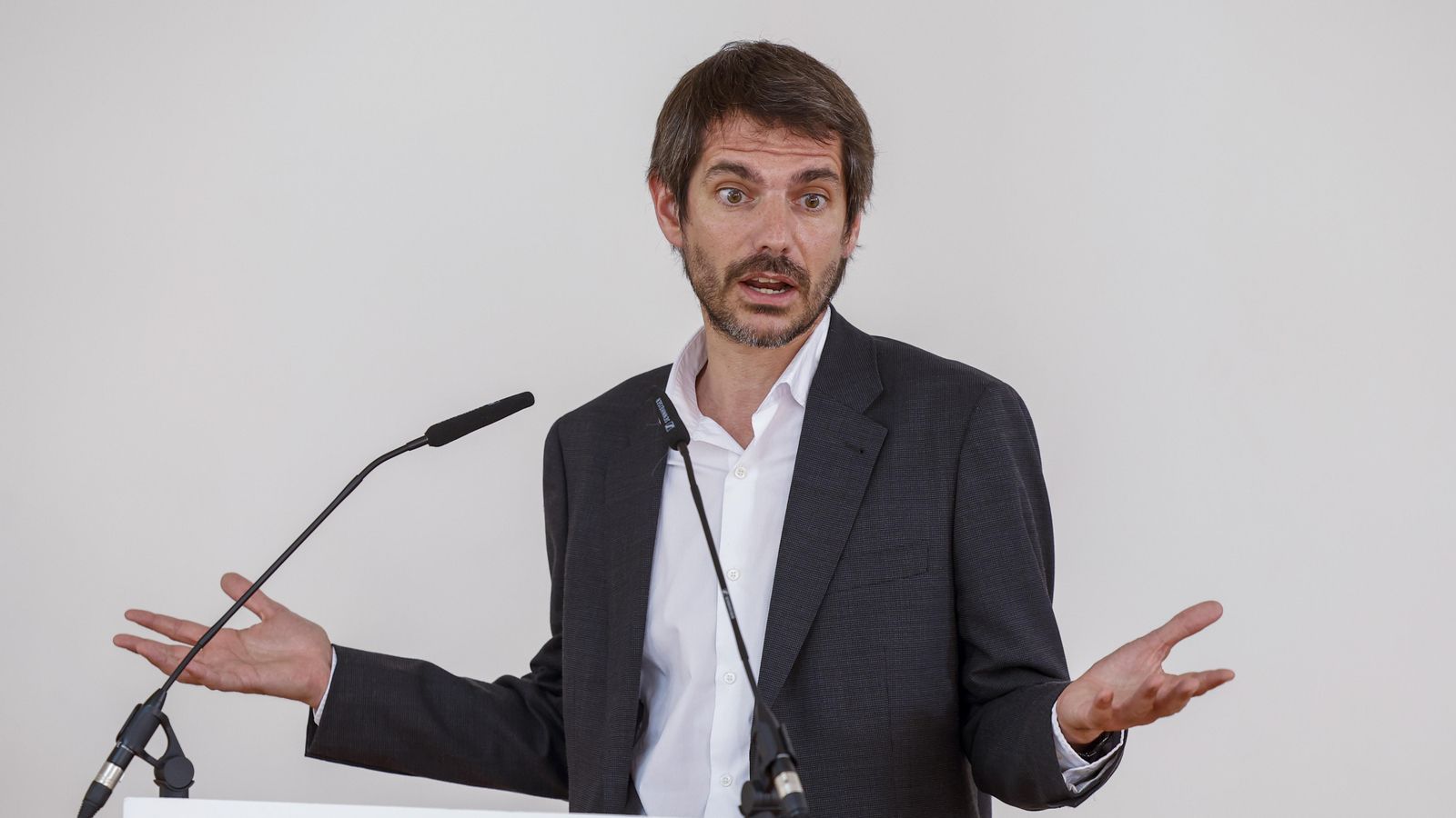 El portaveu de Sumar, Ernest Urtasun, aquest dilluns durant la roda de premsa a Madrid