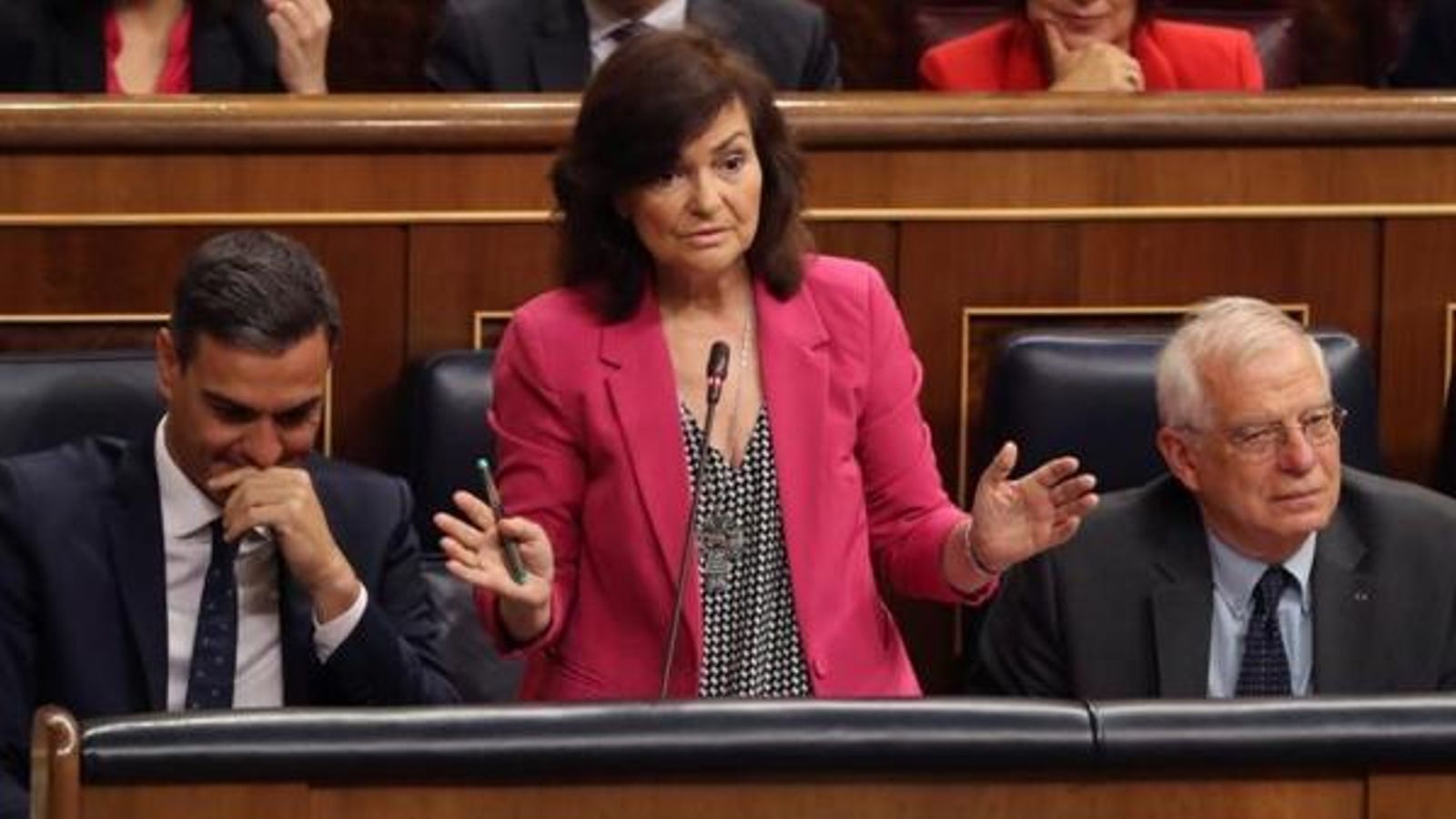 La vicepresidenta del govern, Carmen Calvo, al Congrés