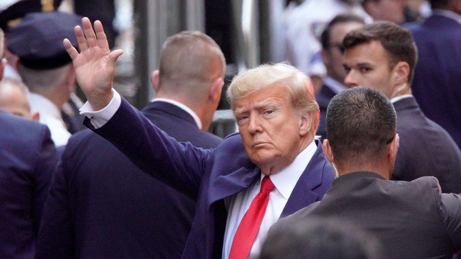 Donald Trump, a la seua arribada al Tribunal Penal de Manhattan