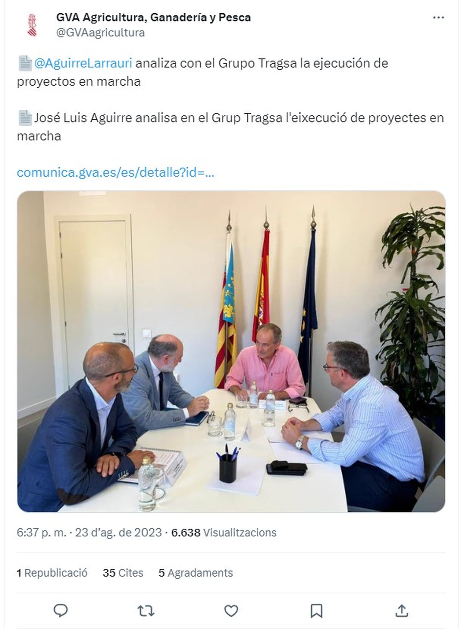 Tuit de la Conselleria d'Agricultura