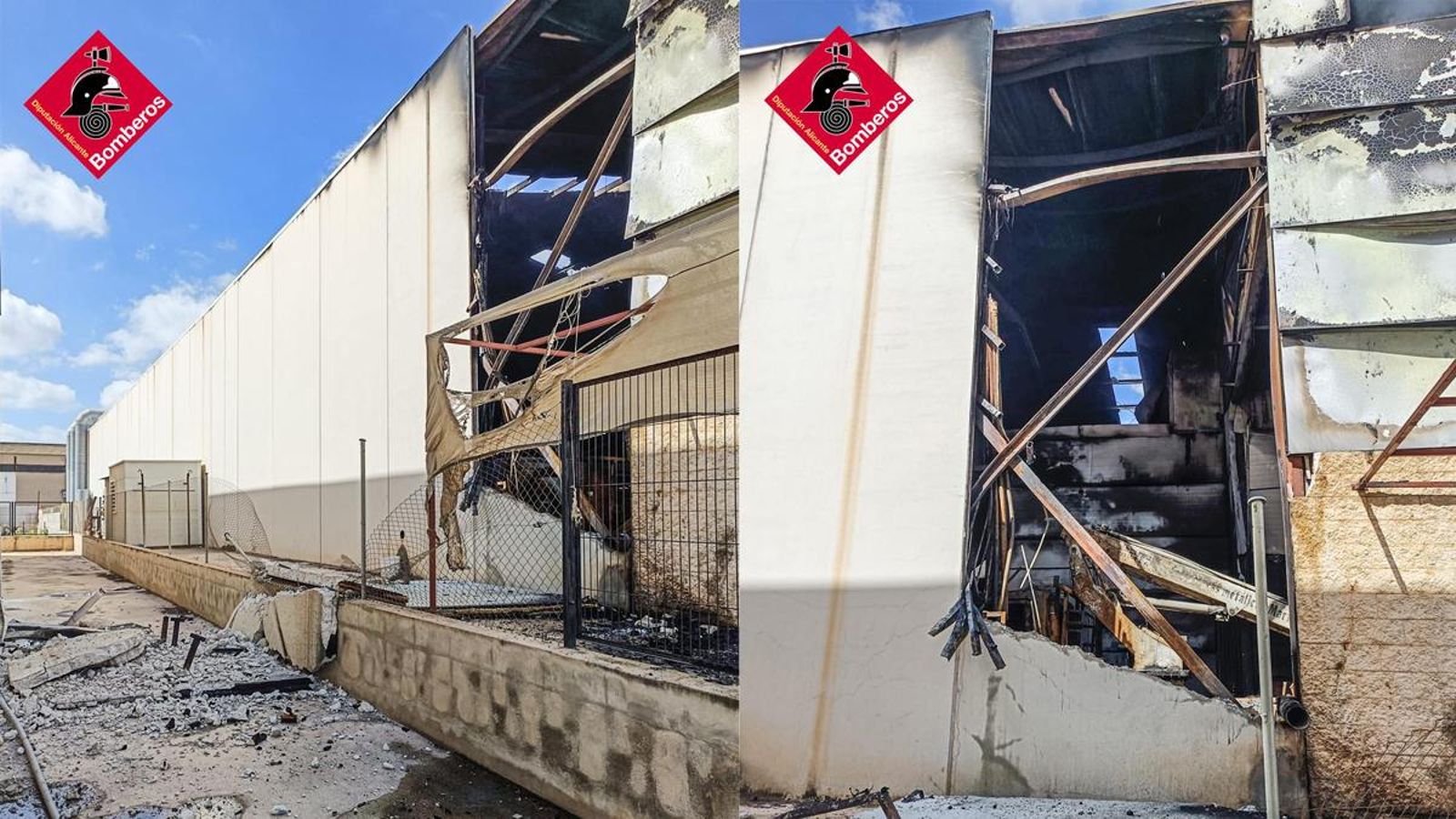 Estat de la nau després de l'incendi