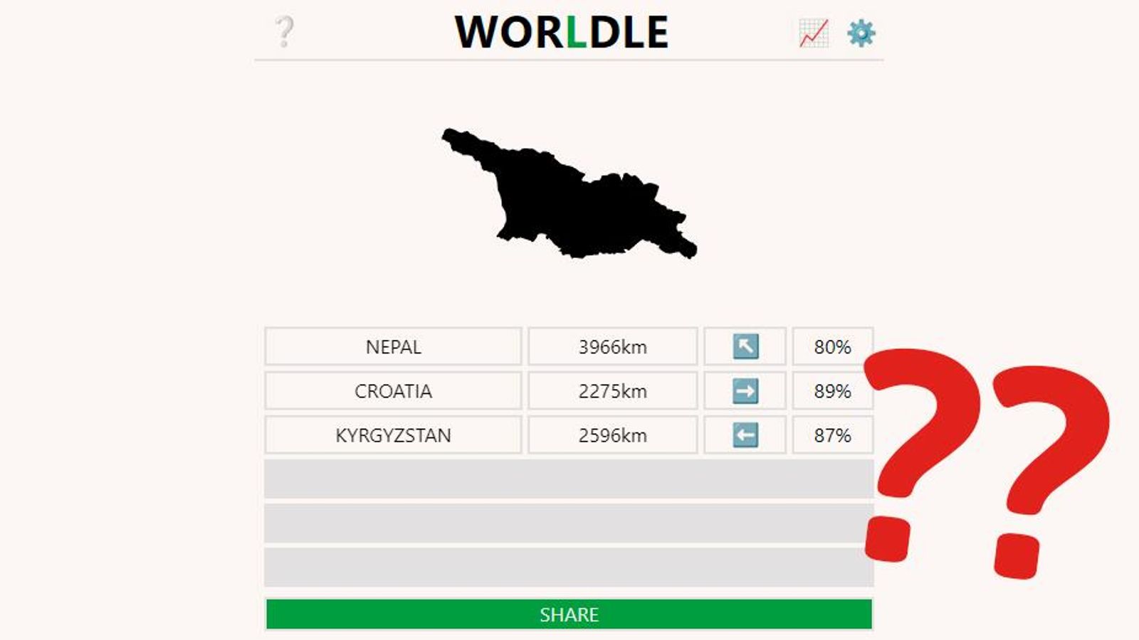 Captura de pantalla de Worldle