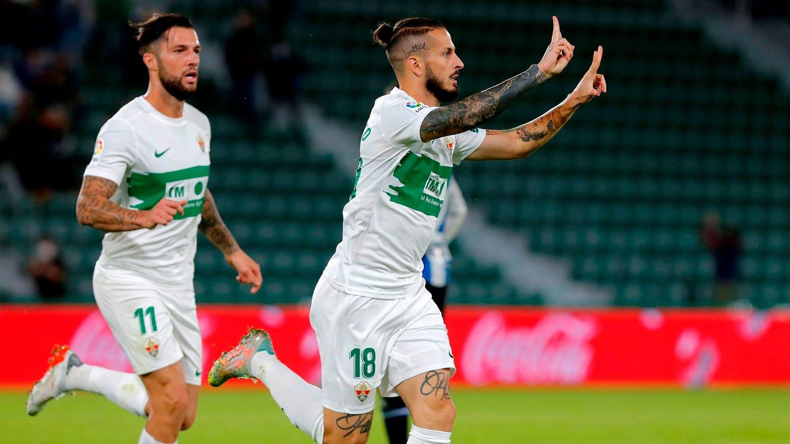 Benedetto celebra el gol de l'empat Benedetto celebra el gol de l'empat