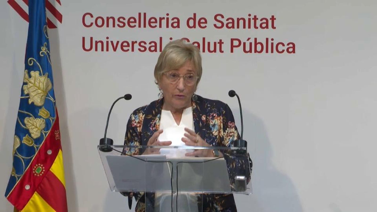 La consellera de Sanitat Universal, Ana Barceló, durant la roda de premsa que ha oferit aquest dijous