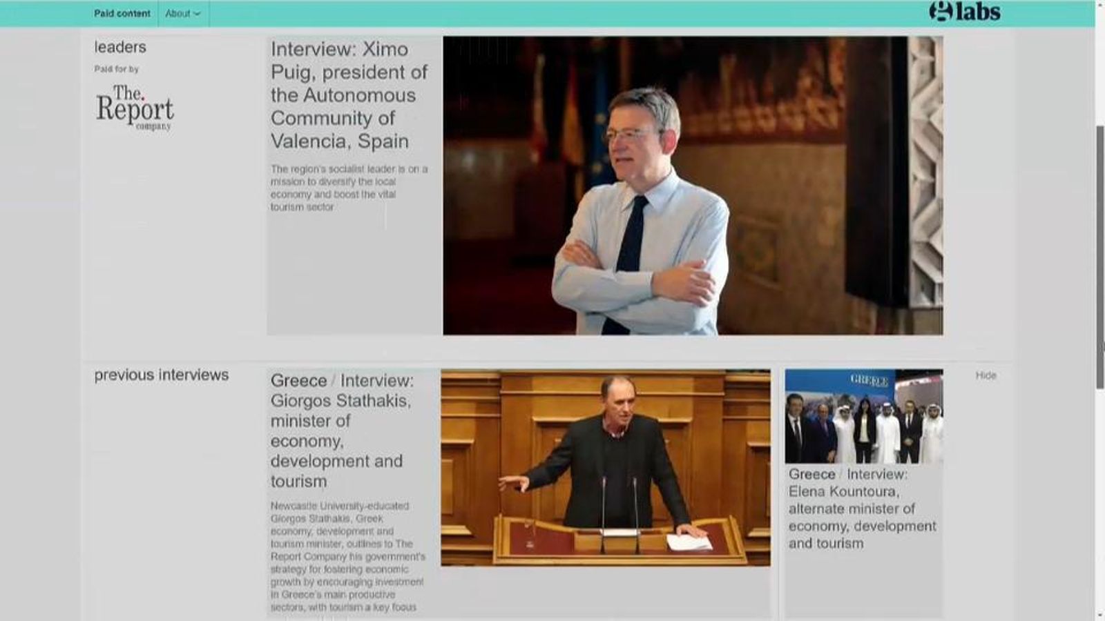 Entrevista al president de la Generalitat, Ximo Puig, en 'The Guardian'