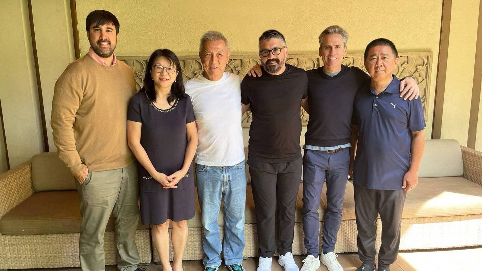 Reunió entre els directius del València CF i l'entrenador, Gennaro Gattuso