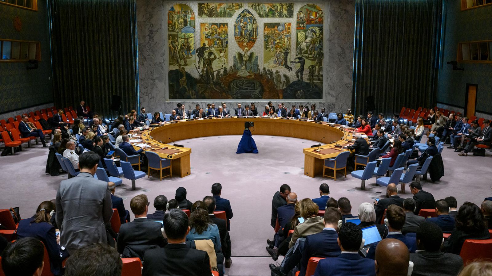 Ple del Consell de Seguretat de l'ONU en la sessió extraordinària sobre la situació a Orient Mitjà (Nova York, EUA)