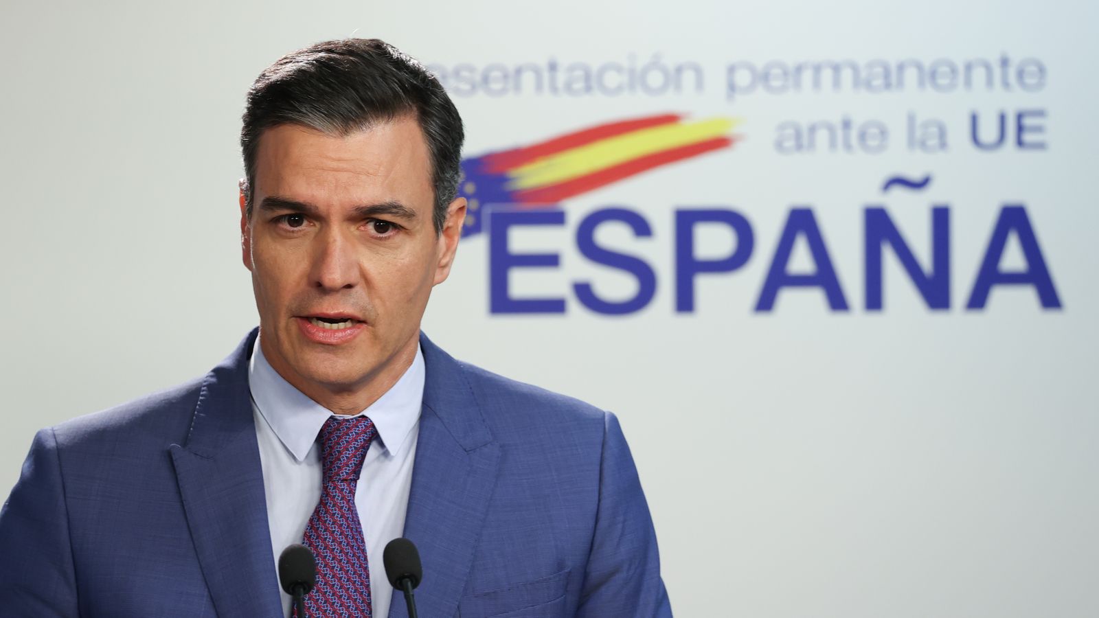 El president del govern espanyol, Pedro Sánchez, durant la seua intervenció davant els mitjans després de la cimera extraordinària a Brusseles