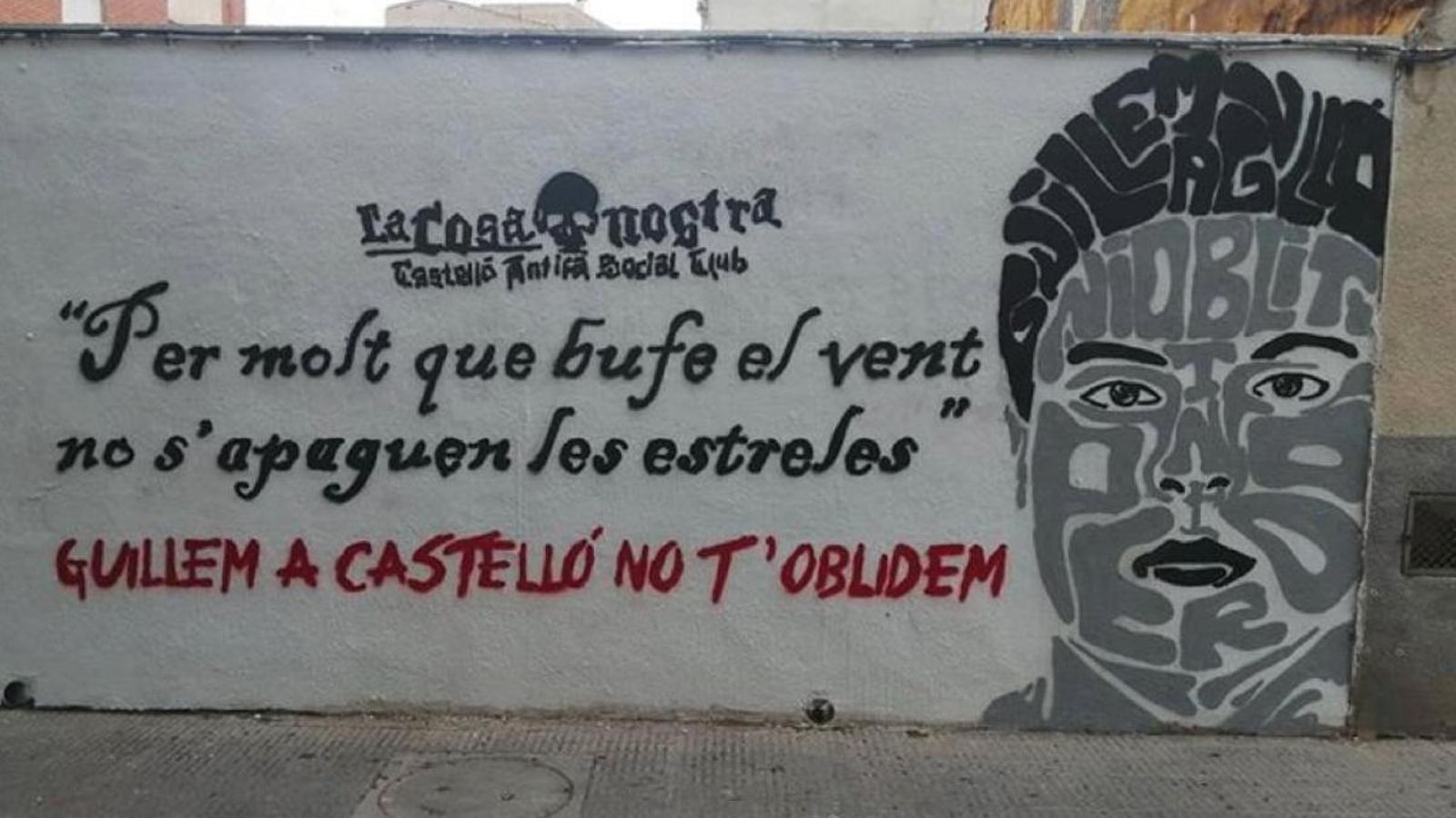 Mural en record de Guillem Agulló de l'associació juvenil La Cosa Nostra de Castelló