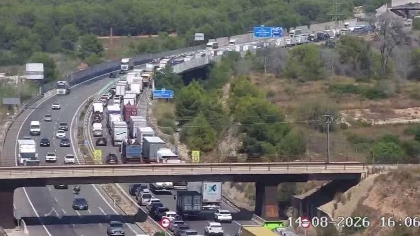 Retencions per un accident a l'A7