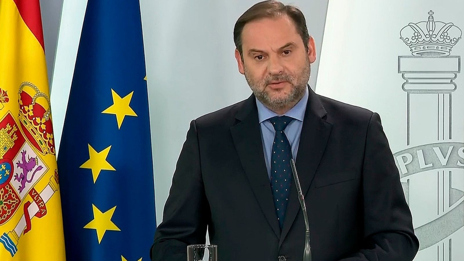 El ministre de Transports, Mobilitat i Agenda, José Luis Ábalos, aquest dimecres en el Palau de la Moncloa