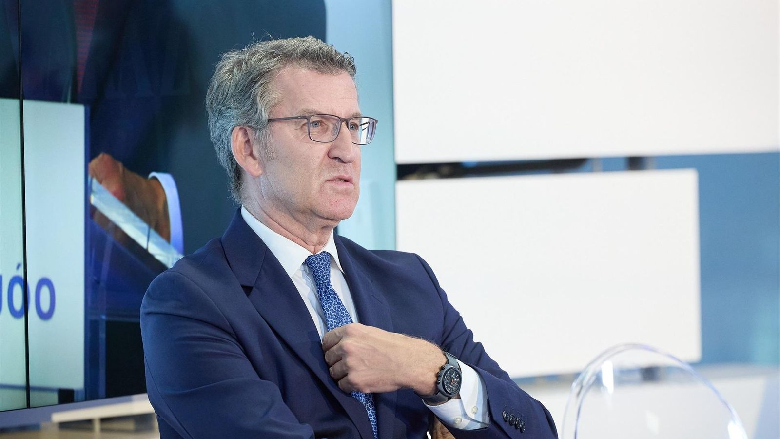 Feijóo, durant una trobada informativa amb els mitjans de comunicació el juliol passat