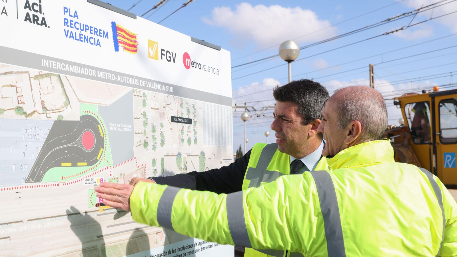 Mazón visita les obres a l'estació de València Sud
