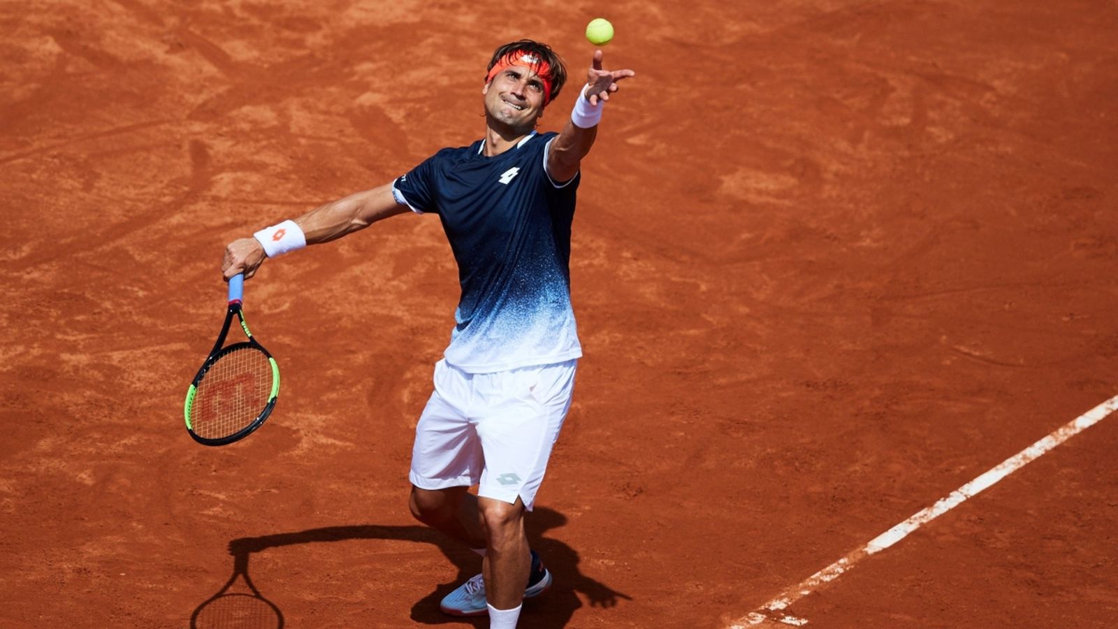 David Ferrer durant una acció del partit