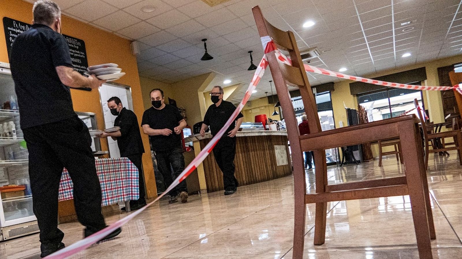 Una zona tancada al públic dins d'un bar a Palma