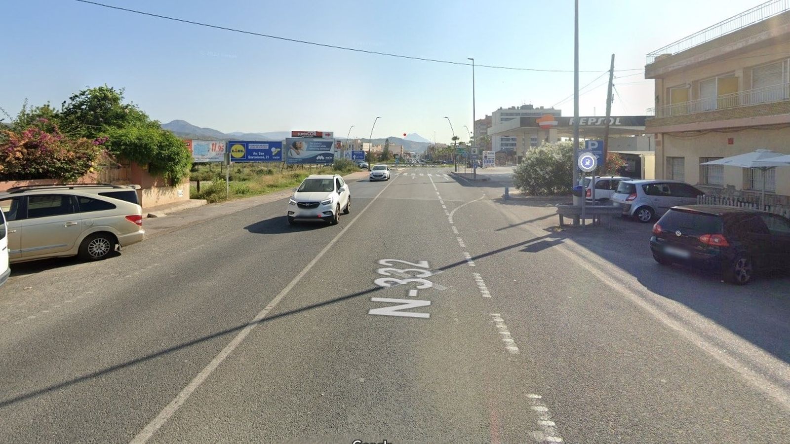 Imatge de la N-322 a l'altura del Campello