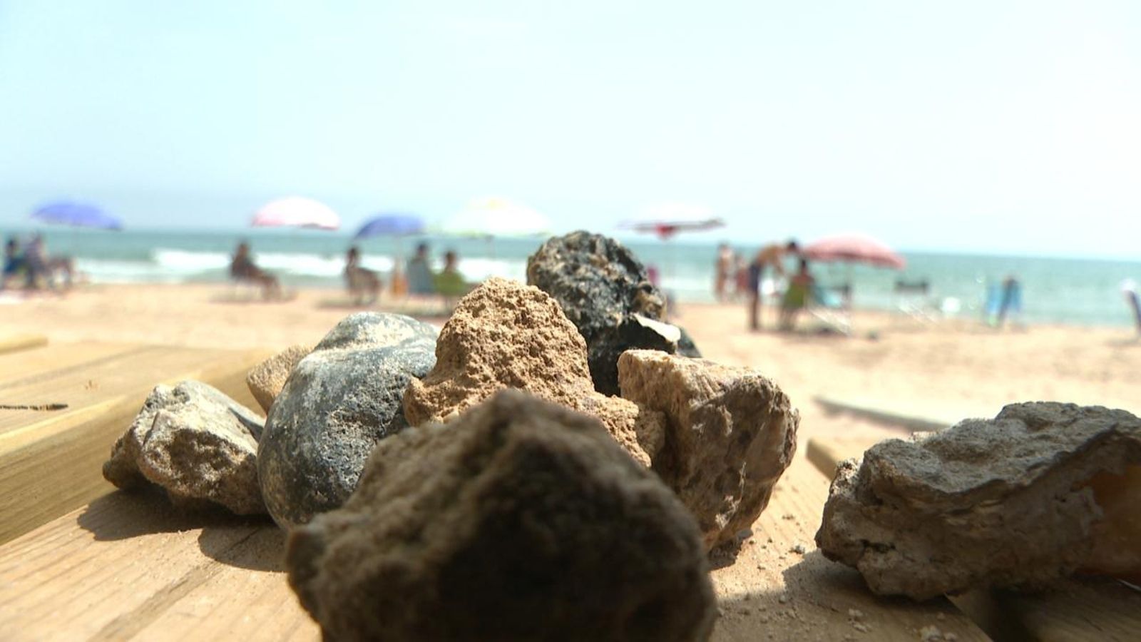 Pedres que apareixen cada dia a la zona del Balcó de la platja de Piles (Safor)