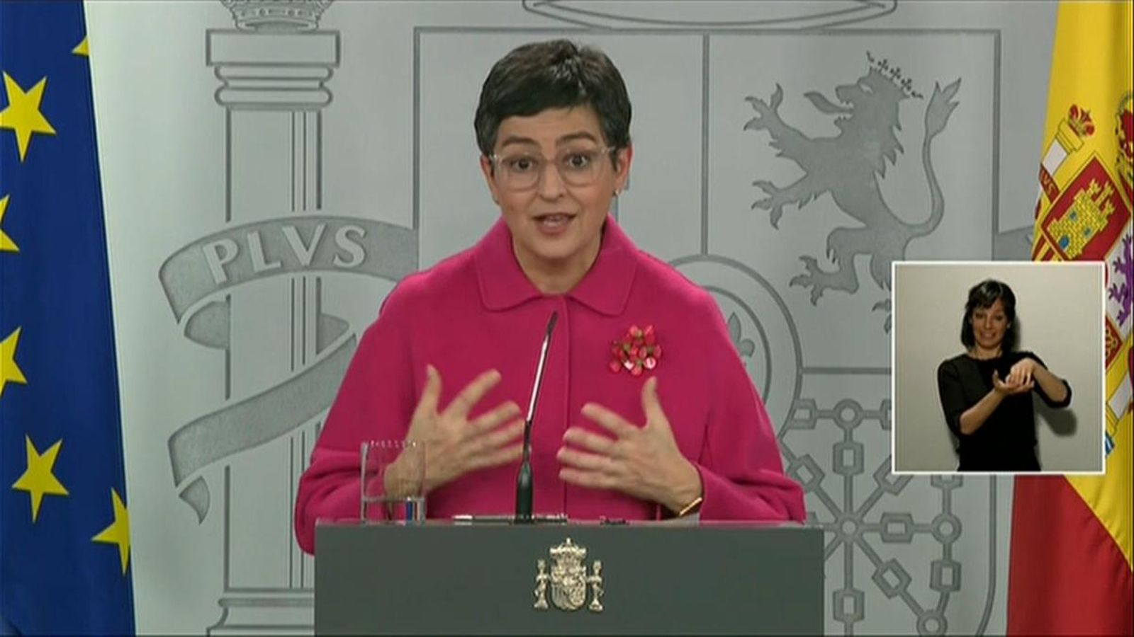 La ministra d'Afers Estrangers durant la compareixença d'aquest dimecres