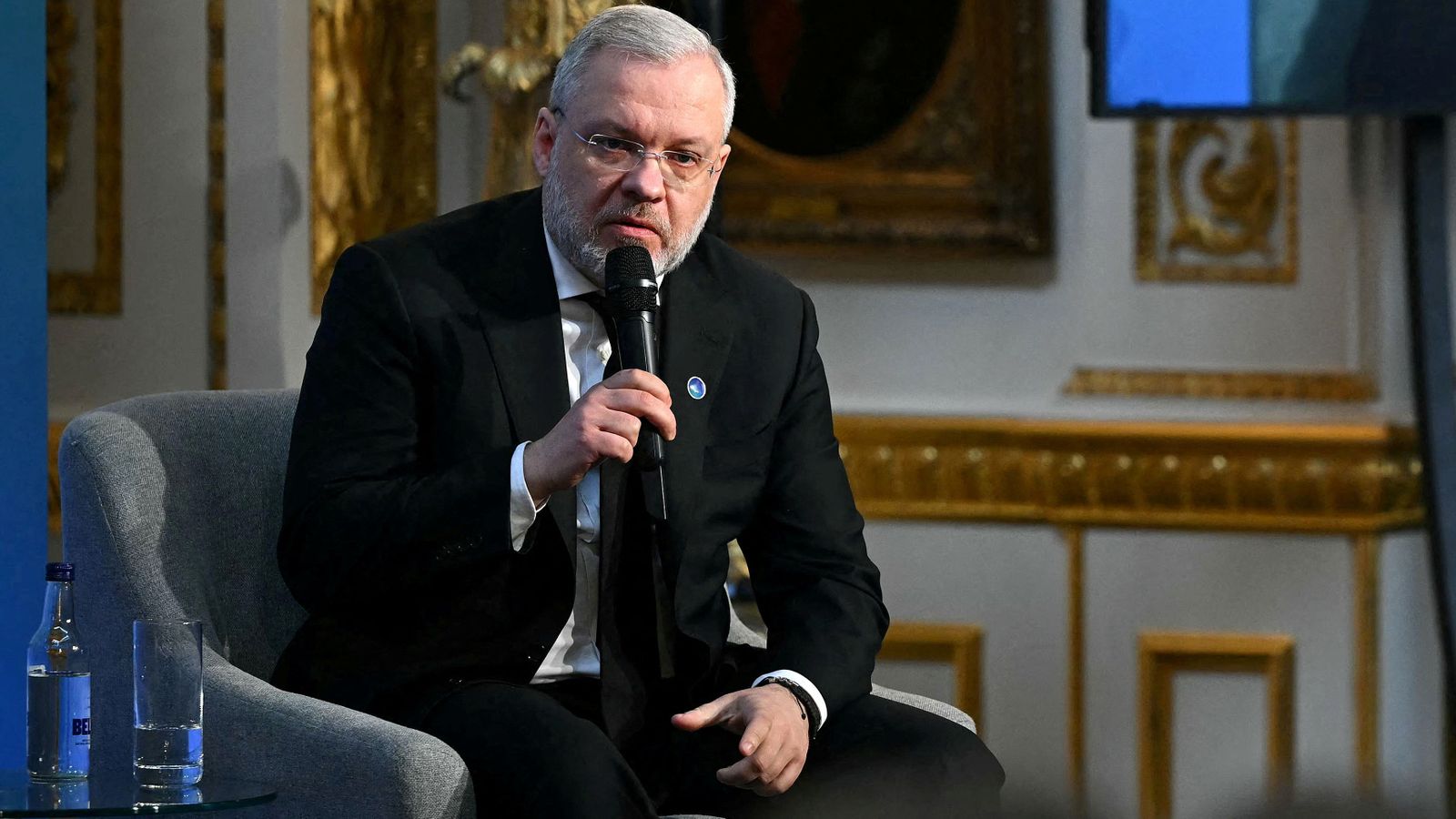 Imatge d’arxiu de l'exministre d’Energia d’Ucraïna, Herman Galushchenko, durant un debat en una cimera a Londres, el 24 d’abril del 2025