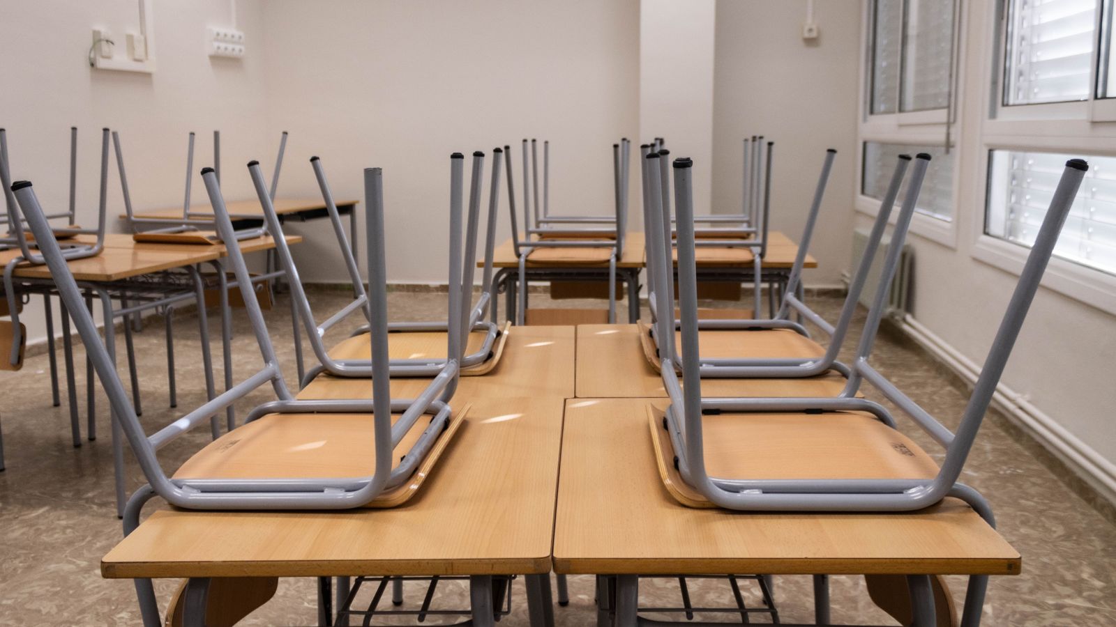 Un aula tancada, en una imatge d'arxiu