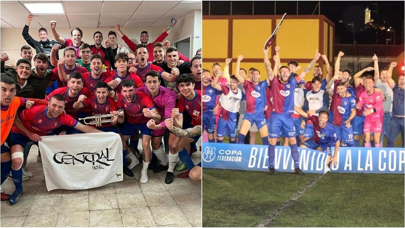L'Alcora i l'Alzira celebrant la seua classificació per a la Copa del Rei