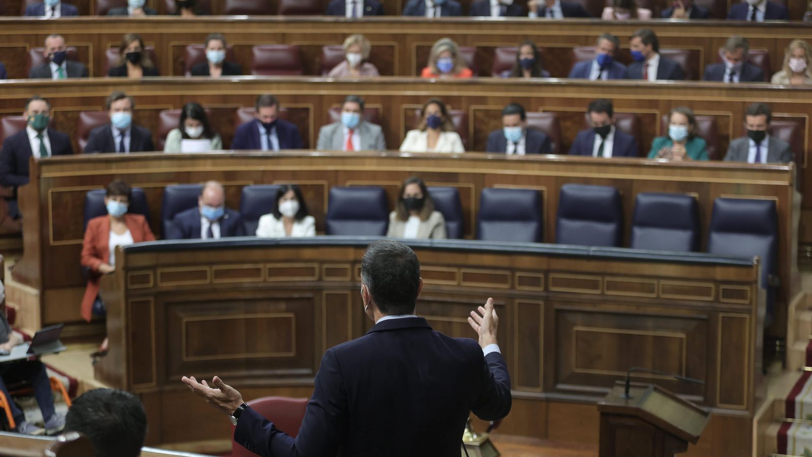 El president del Govern, Pedro Sánchez, intervé en la sessió de control al Govern en el Congrés dels Diputats