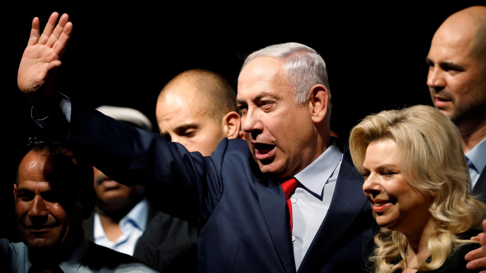 El fins ara primer ministre israelià en una imatge d'arxiu, durant un acte del seu partit a Tel Aviv