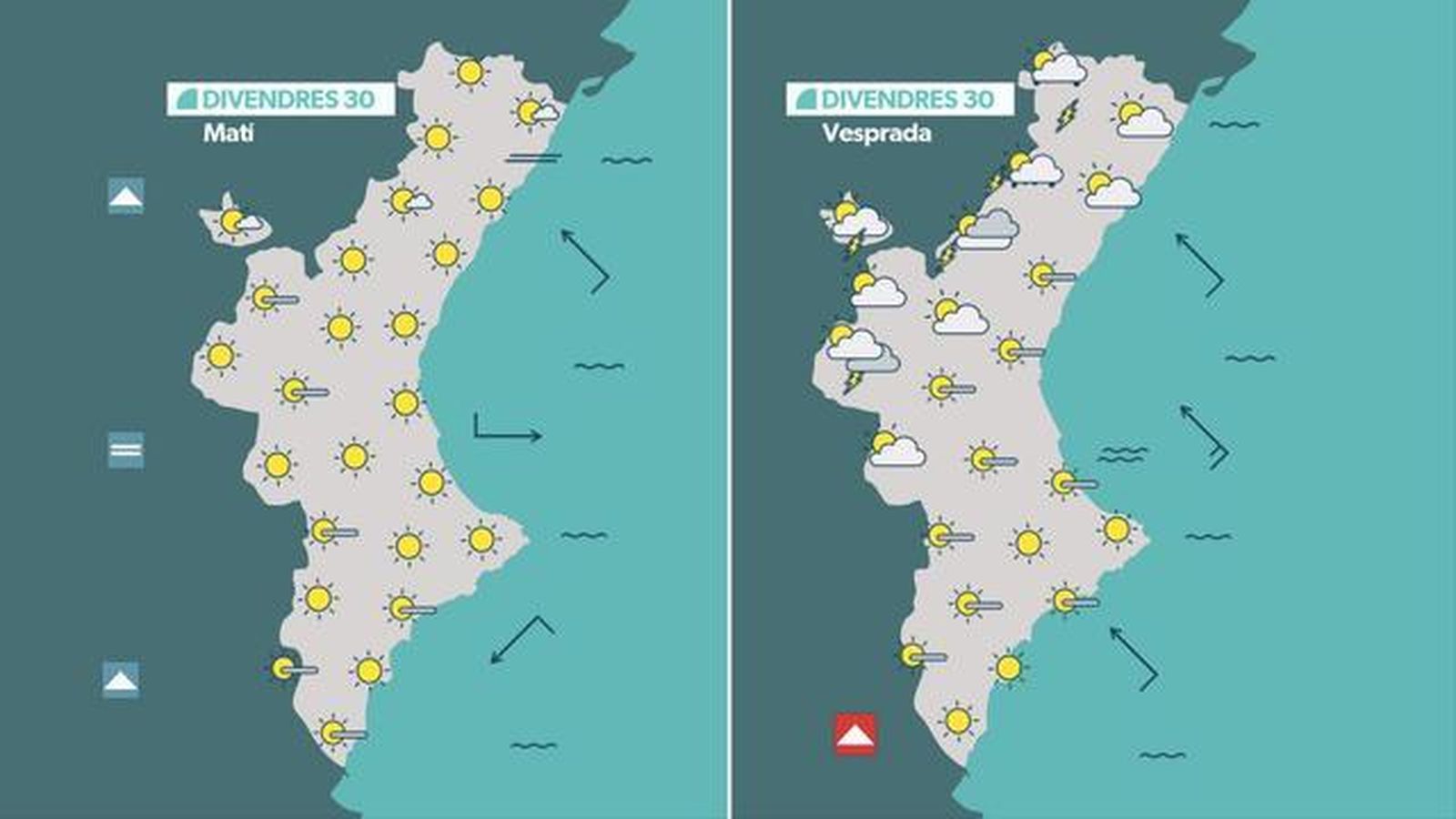 Previsió de l'oratge per a este divendres
