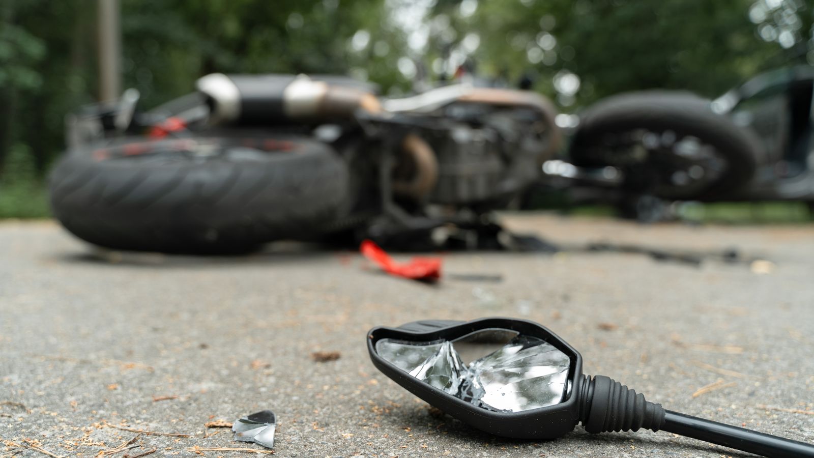 Motocicleta accidentada en una imatge d'arxiu