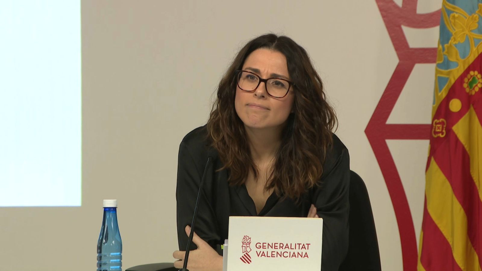 Aitana Mas, aquest divendres durant la roda de premsa posterior al ple del Consell