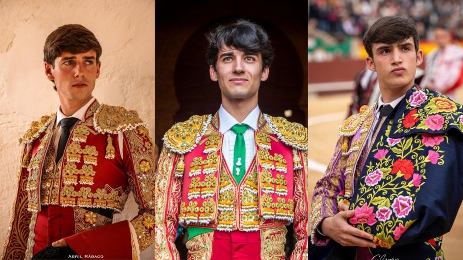 Els novillers Javier Cuartero, Marco Polope i Ian Bermejo