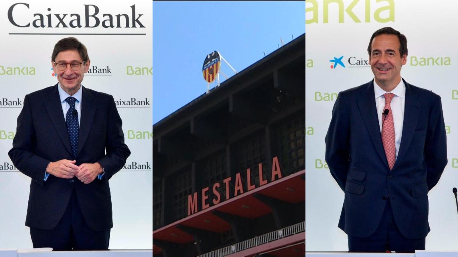 El director de Bankia, José Ignacio Goirigolzarri, i el conseller delegagt de CaixaBank, Gonzalo Gortázar