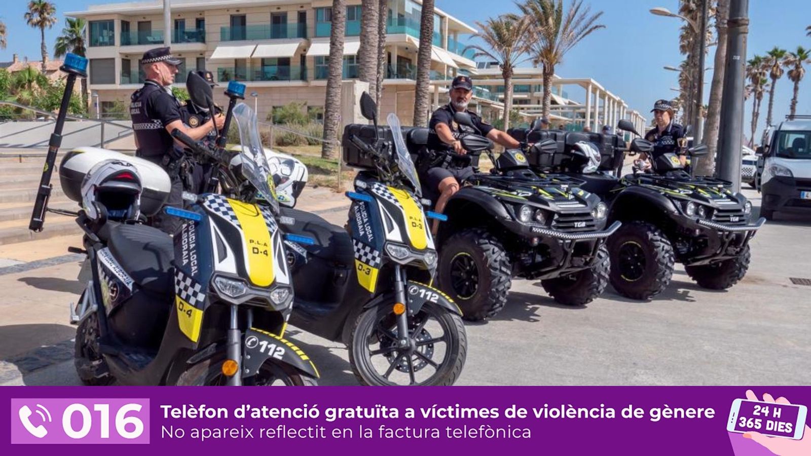 Presentació del dispositiu especial de la policia municipal a les platges d'Alboraia