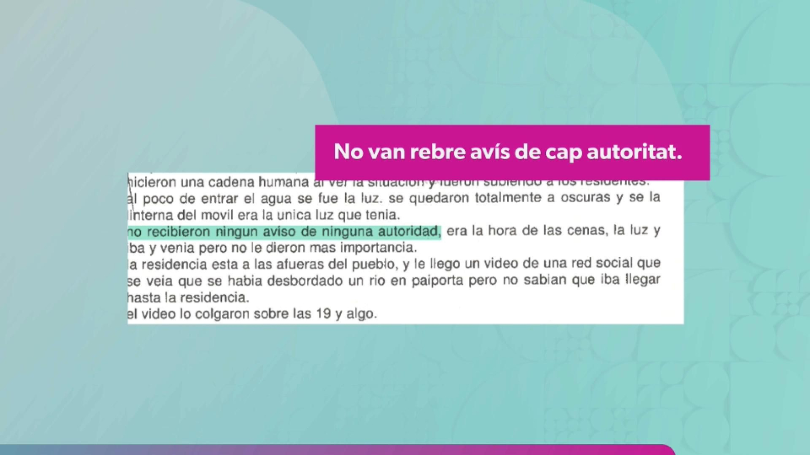 Captura de l'informe de la residència de Paiporta