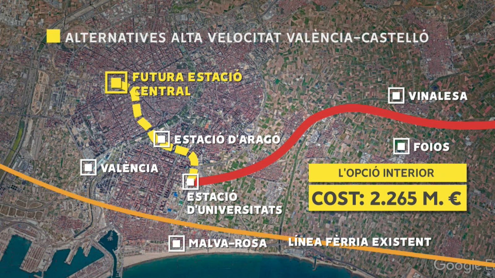 Tercera opció del traçat ferroviari